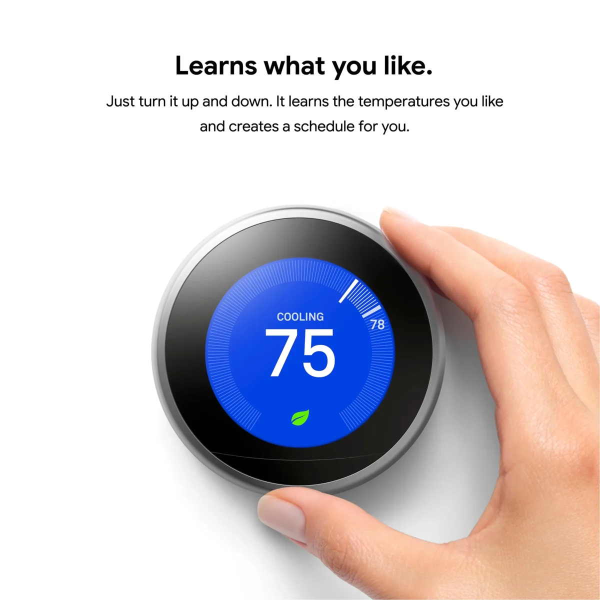 Smart Learning Thermostat Stainless Steel Energy Savings & Voice Control - Image 6