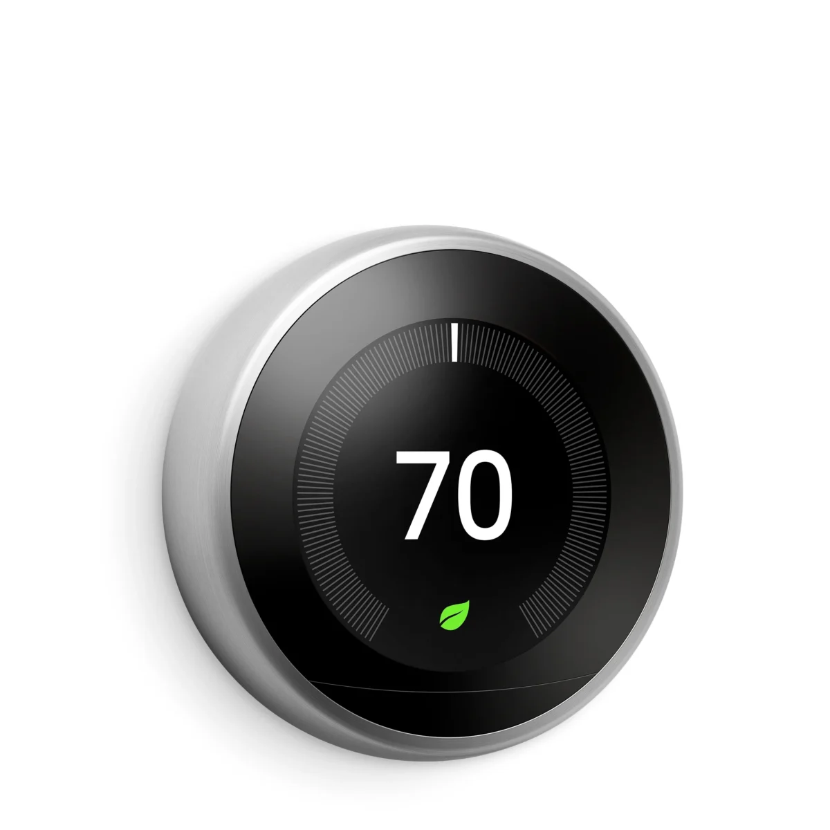 Smart Learning Thermostat Stainless Steel Energy Savings & Voice Control - Image 1