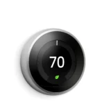 Smart Learning Thermostat Stainless Steel Energy Savings & Voice Control