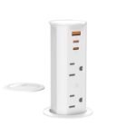 2 inch Space Saver Pop Up Outlet for Countertop with PD20W USB Ports,2 Outlets Tamper