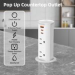 2 inch Space Saver Pop Up Outlet for Countertop with PD20W USB Ports,2 Outlets Tamper - Image 7
